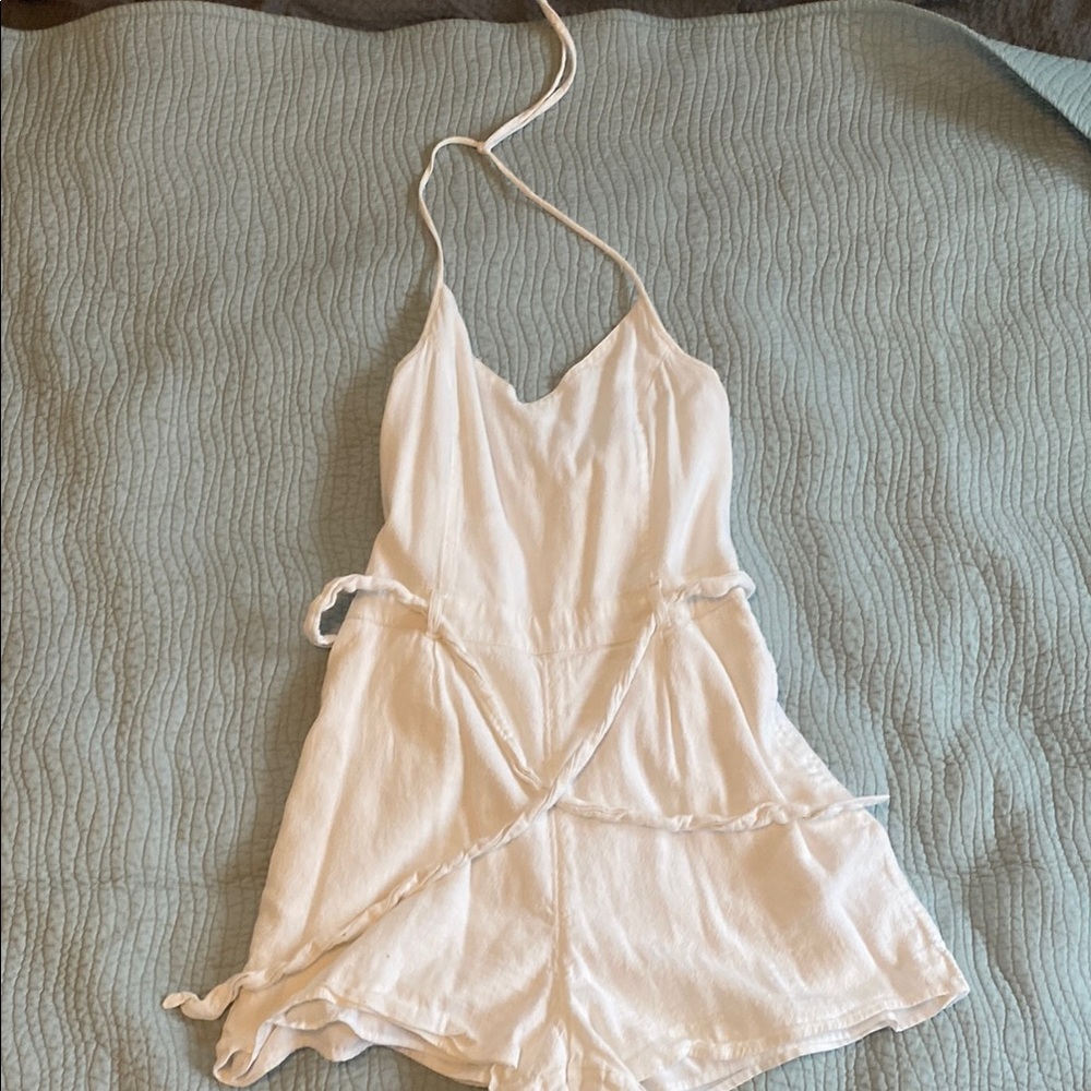 White Halter Romper